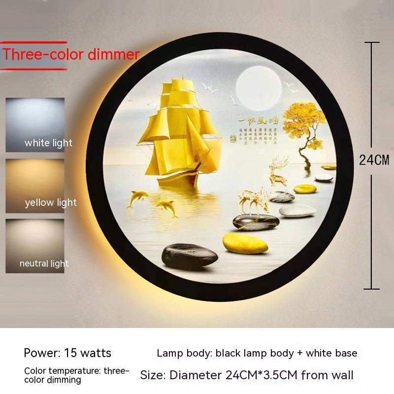 Led Wall Lamp New Chinese Style Wall Painting Simple Lamps