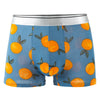 3XL Large Size Summer Ice Silk Breathable Fashion Yong Man Fruit Print Boxers Thin Middle Waist Elasticity Cartoon Underwear