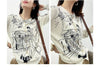 Autumn New Women's Worsted Thin Wool Knitted Cardigan Niche Design Sense Round Neck Graffiti Wild Sweater Slim Fashion Jacket