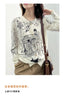 Autumn New Women's Worsted Thin Wool Knitted Cardigan Niche Design Sense Round Neck Graffiti Wild Sweater Slim Fashion Jacket