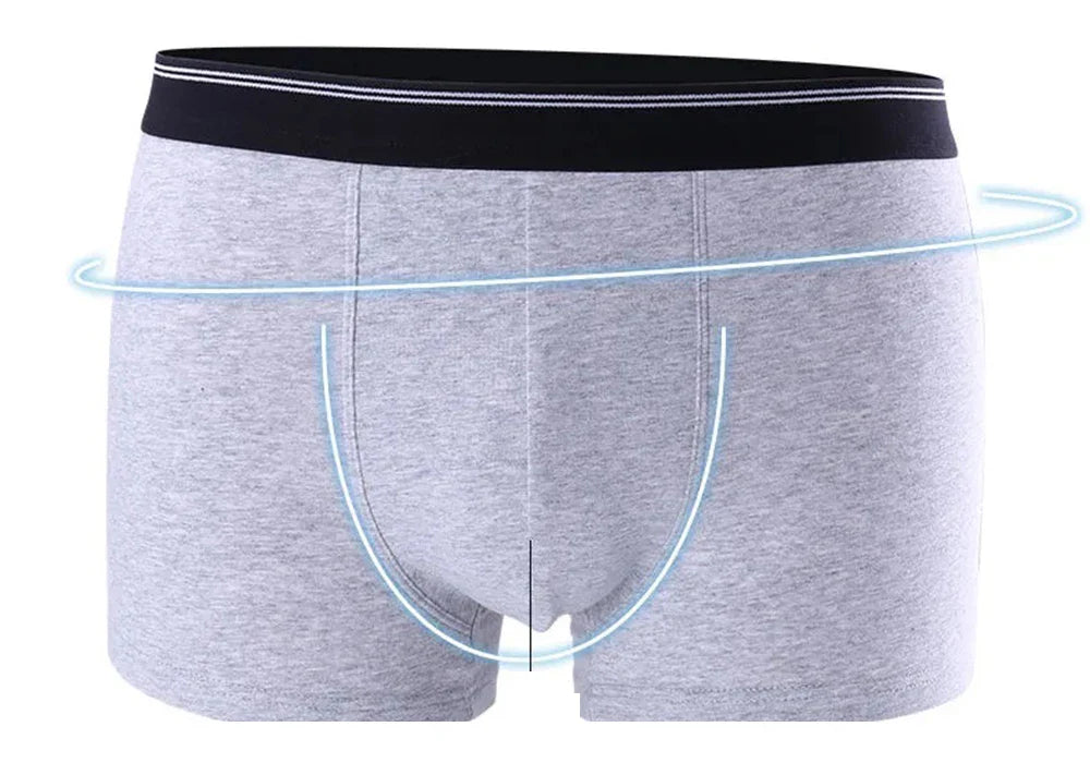 Boxer Shorts Cotton Print Underwear Men Boxershorts Cotton Men's Panties Male Underpants Mid Waist Breathable Boxershorts Long