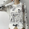 Autumn New Women's Worsted Thin Wool Knitted Cardigan Niche Design Sense Round Neck Graffiti Wild Sweater Slim Fashion Jacket