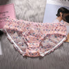 Cute Fruit Printing Girls Panties Sexy Transparent Lace Women's Underwear Breathable Knicker Loose Seamless Female Briefs