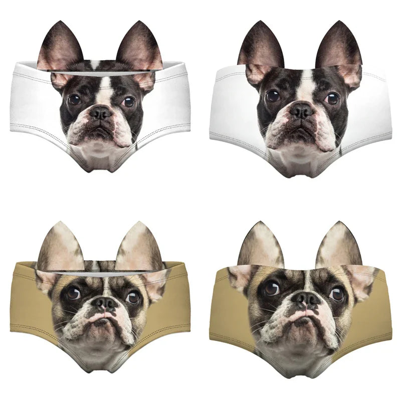 Animals EAR Print Briefs Girls Milk Silk Lingerie Panties Elastic Breathable Women Underpant трусы Cozy Underwear трусы женские