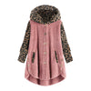 Women Fleece Leopard Sweater Teddy Fuzzy Faux Fur Cardigan Hooded Winter Coat Plus Size 5XL Fluffy Sweaters Lady Oversized Top