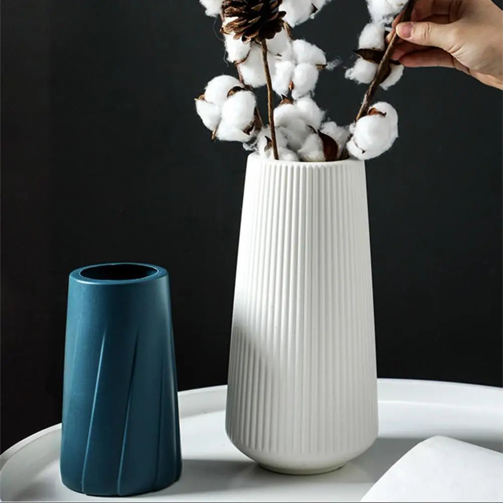 Vase Creative Hydroponic Plastic European Style White Imitation Ceramic Flower Pot home decoration европейский цветочный горшок