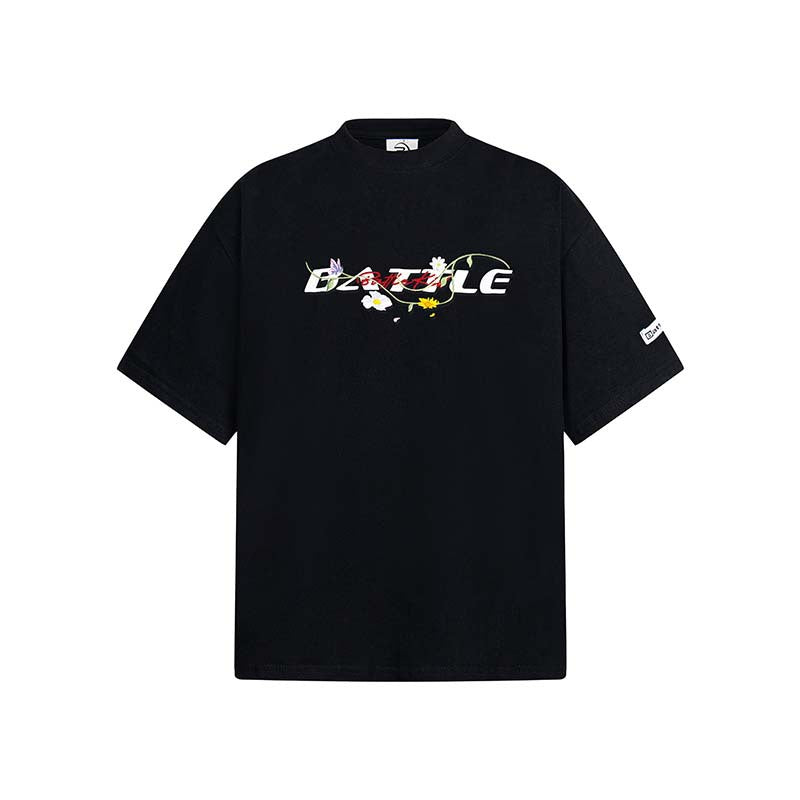 Floral Machine Embroidery Design Short-sleeved T-shirt