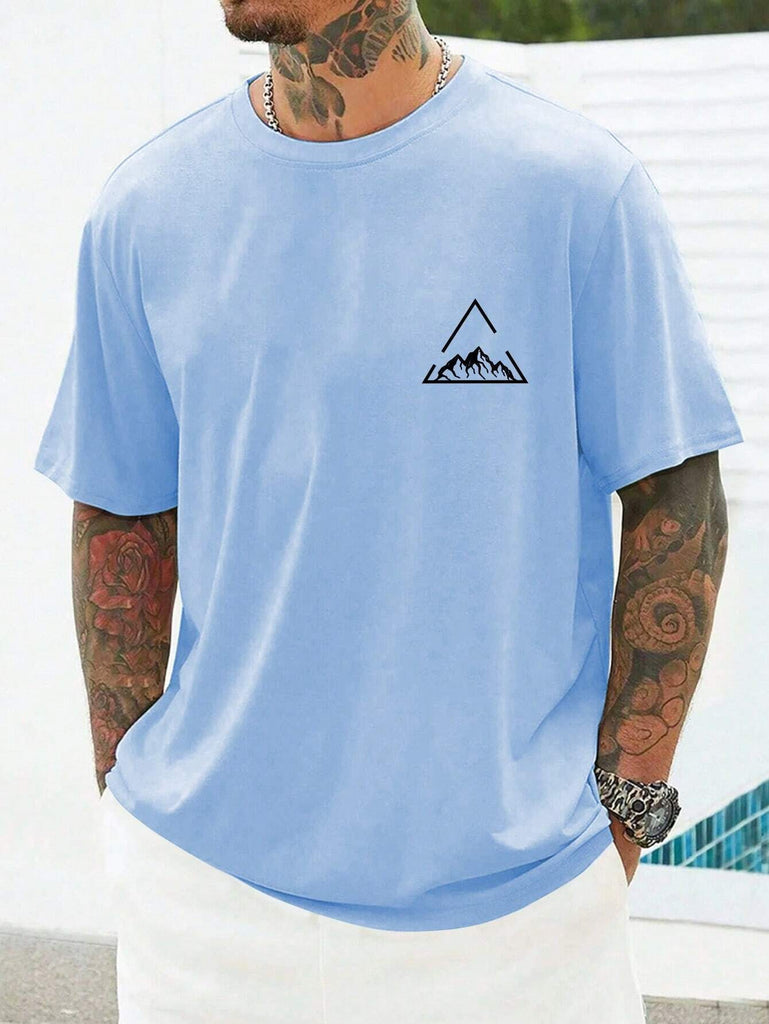 Men's Casual Loose Round Neck 3D Digital Printing Short Sleeve