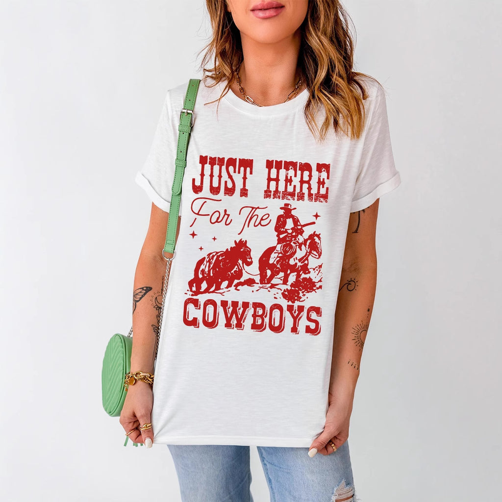 Women's Retro Denim Country Concert Western Competitive T-shirt