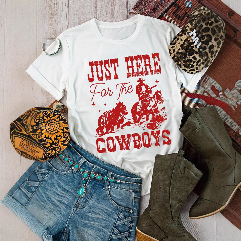 Women's Retro Denim Country Concert Western Competitive T-shirt