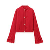 BKQU Feather Patchwork Knitted Cardigan Women Fashion Long Sleeve Single Breasted Short Loose Sweater Coats Elegant Street Tops