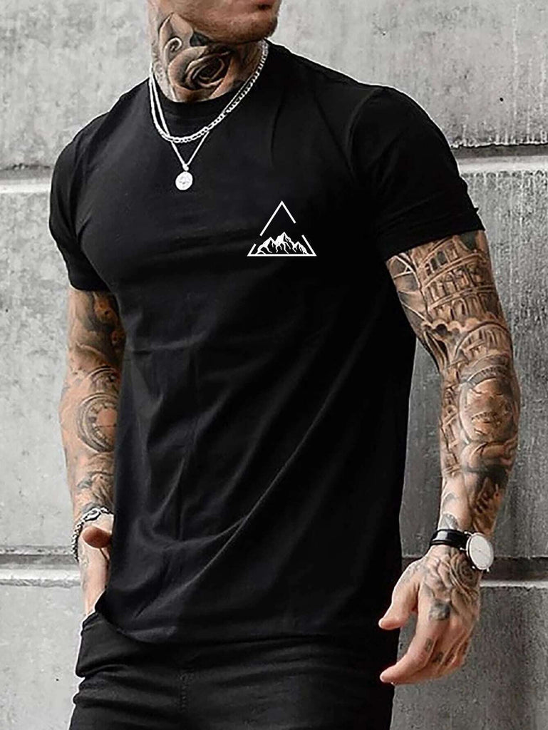Men's Casual Loose Round Neck 3D Digital Printing Short Sleeve