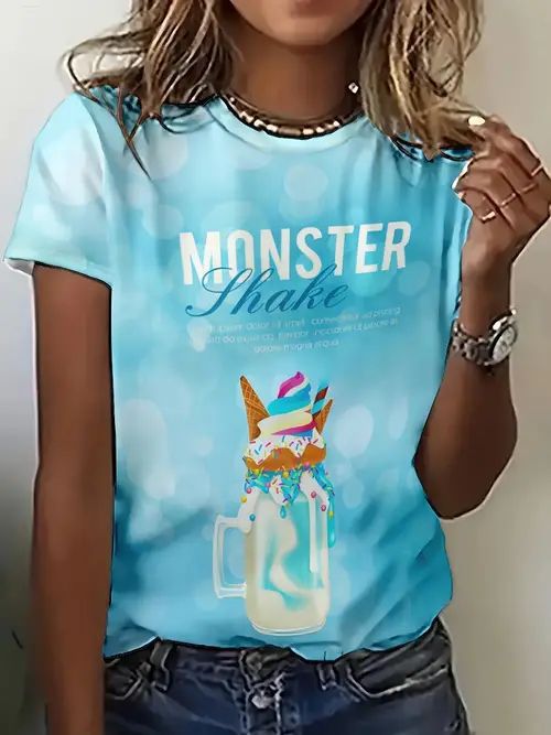 Women's Floral 3D Printed T-shirt Printed Top