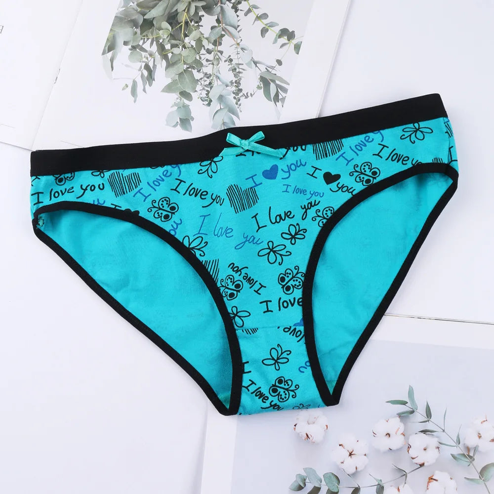 Printed Cute Women's Cotton Underwear Low Waist Women's Underwear Briefs