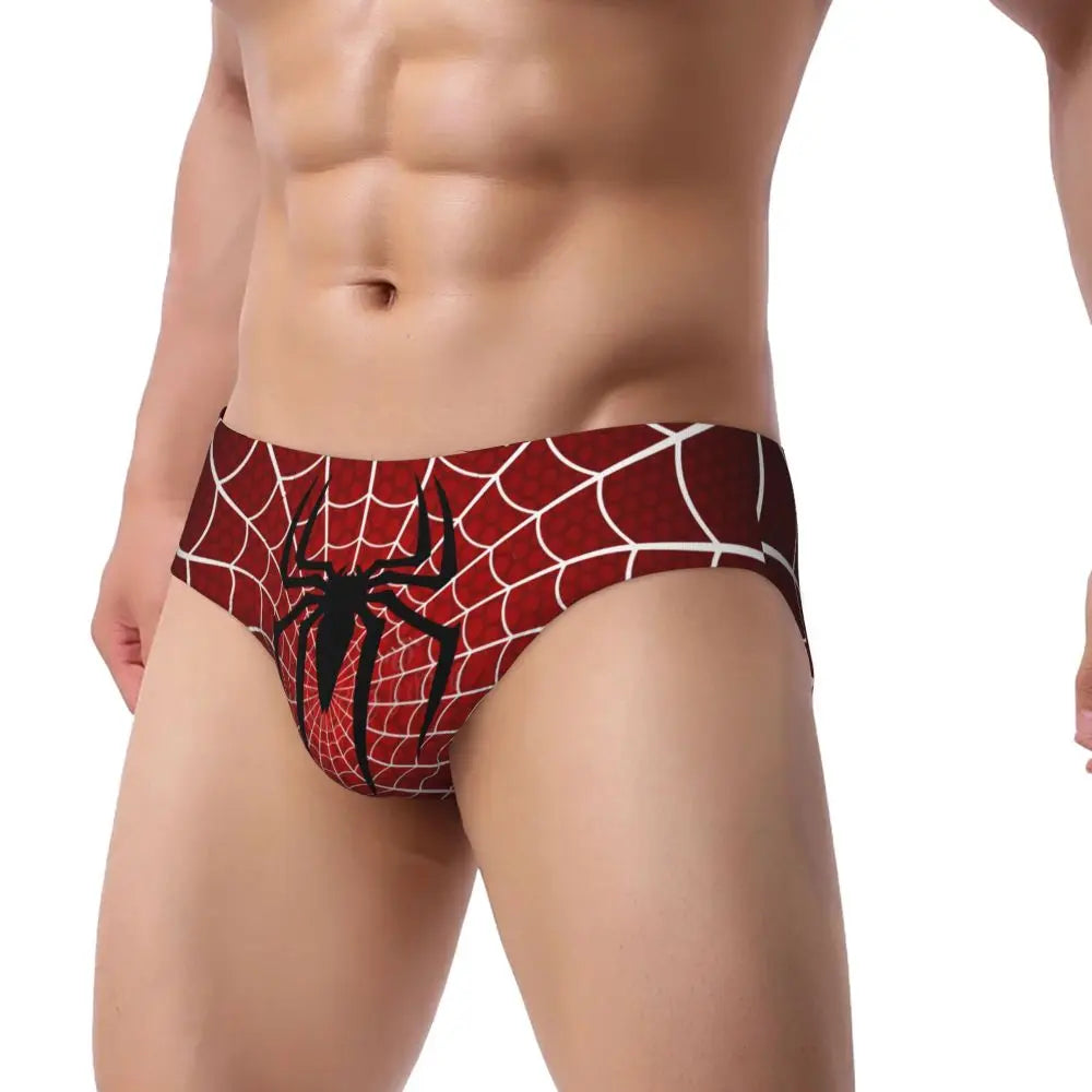 Custom Superhero Briefs Underwear Men's Comfortable Stretch Spider Man Head Panties