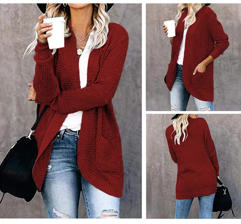 Autumn Long Coat Women Jumper Pull Femme Loose Knitted Ladies Outerwear Ropa Mujer Fashion Cardigan Jacket Sweater Woman Clothes