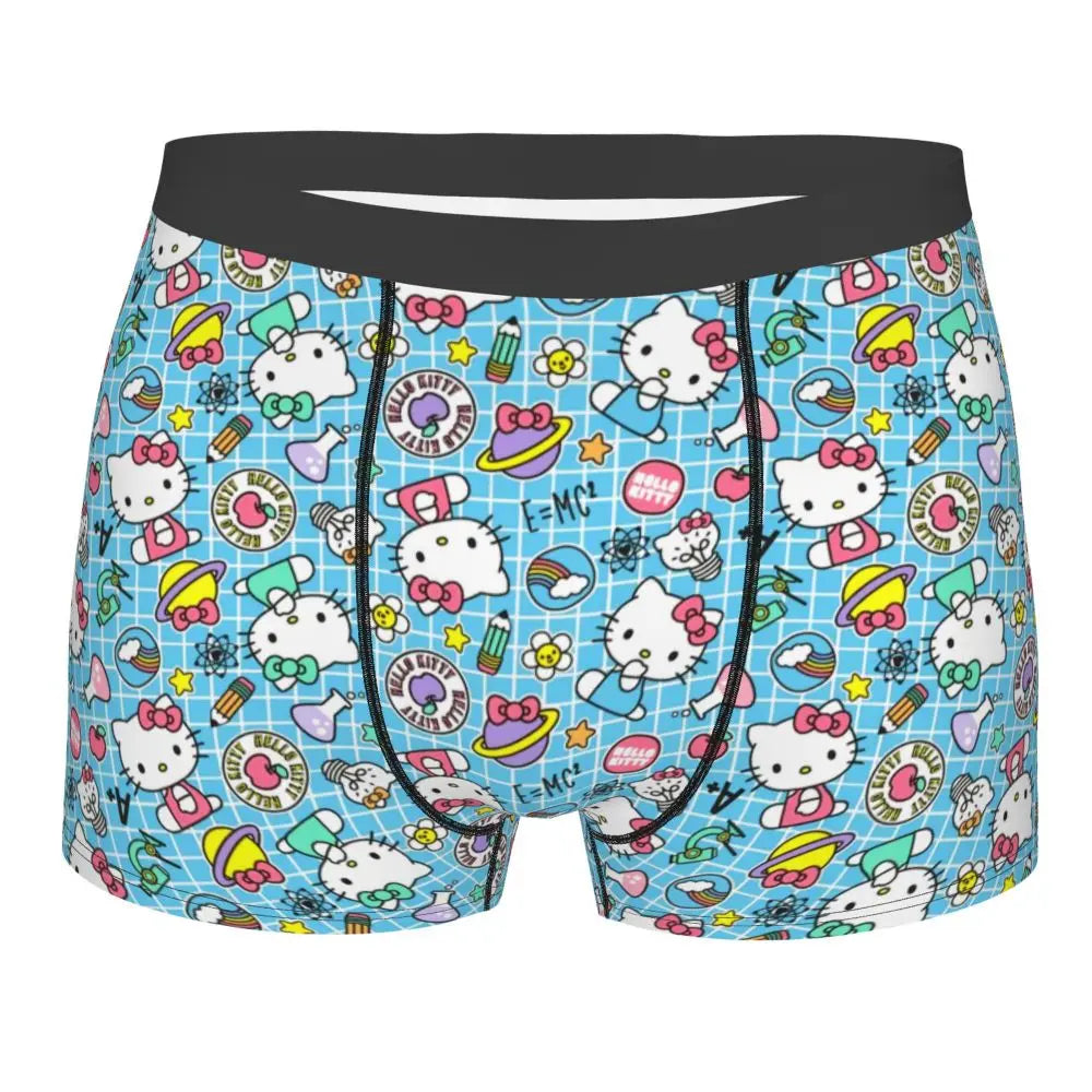 Custom Male Cool Hello Kitty Men Underwear Boxer Briefs Soft Shorts Panties Underpants