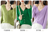 Classic Basic Merino Wool Women Sweater Autum Winter V-Neck Solid Office Lady Knitted Cardigan Long Sleeve Korean Clothing Tops