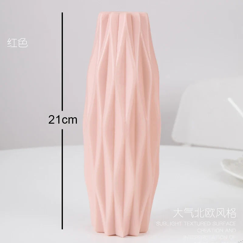 Modern Nordic Plastic Flower Vase, Pink, Blue, White Pot, Basket, Home, Living Room Decoration, Ornament, Arrangement