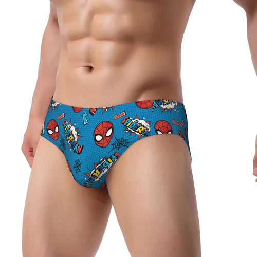 Custom Superhero Briefs Underwear Men's Comfortable Stretch Spider Man Head Panties
