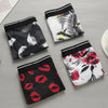 Men's Printed Boxer Briefs Shorts Ice Silk Sexy Seamless Underwear Underpants Ultra-thin Breathable Panties