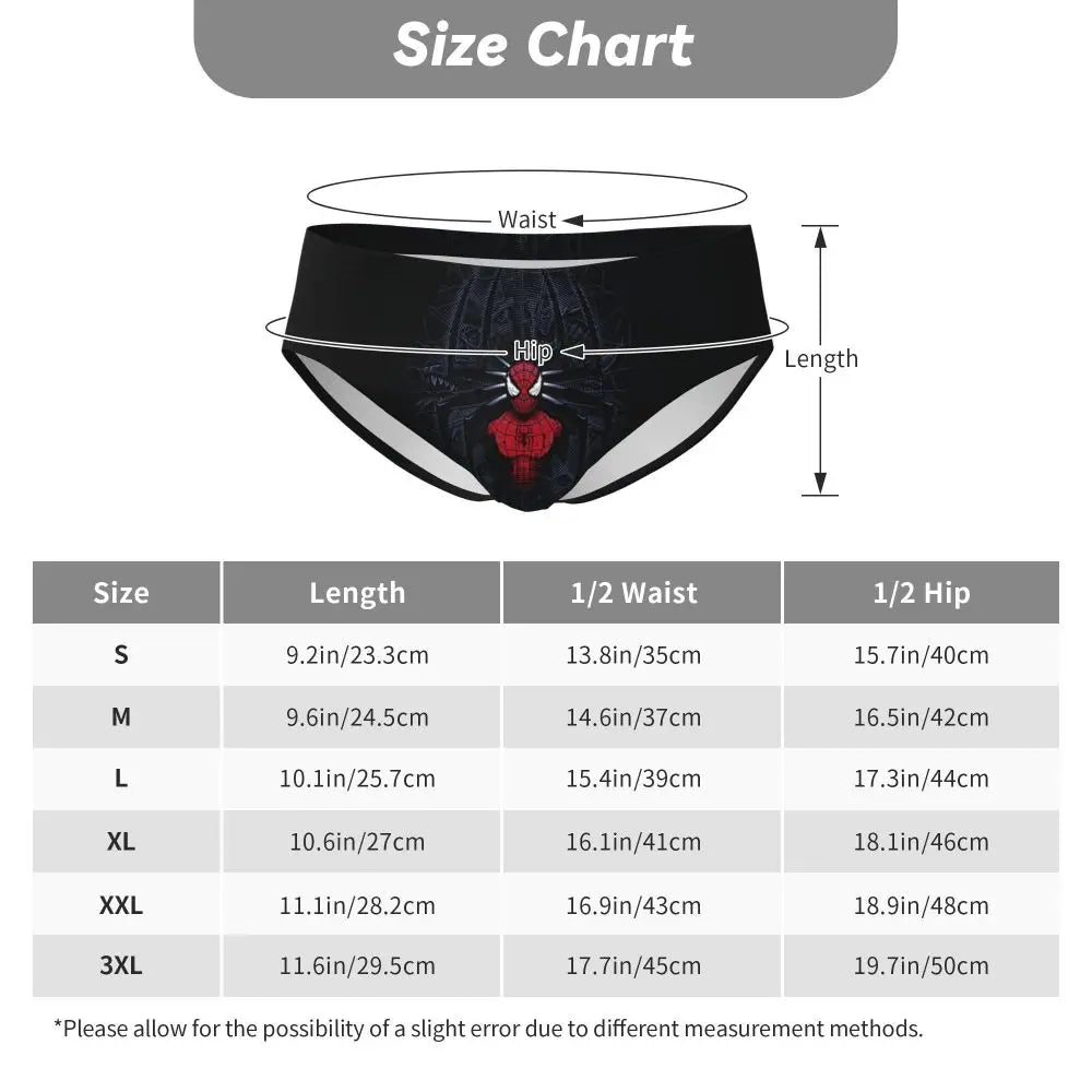 Custom Superhero Briefs Underwear Men's Comfortable Stretch Spider Man Head Panties