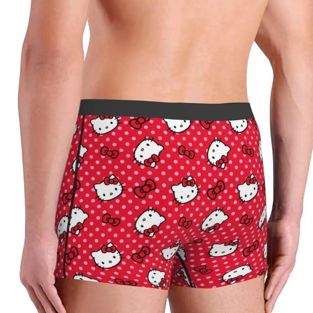 Custom Male Cool Hello Kitty Men Underwear Boxer Briefs Soft Shorts Panties Underpants
