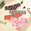 3Pcs/SET Women Seamless Ultra-thin Underwear Santa Claus Printed Panties Sexy Christmas Theme Briefs Comfortable Lingerie XS-XL