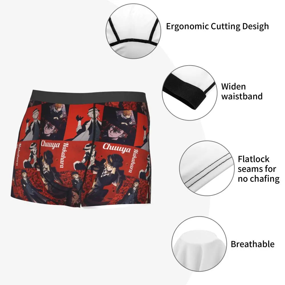 Bungou Stray Dogs Chuuya Nakahara Man's Underwear, Highly Breathable printing High Quality Gift Idea