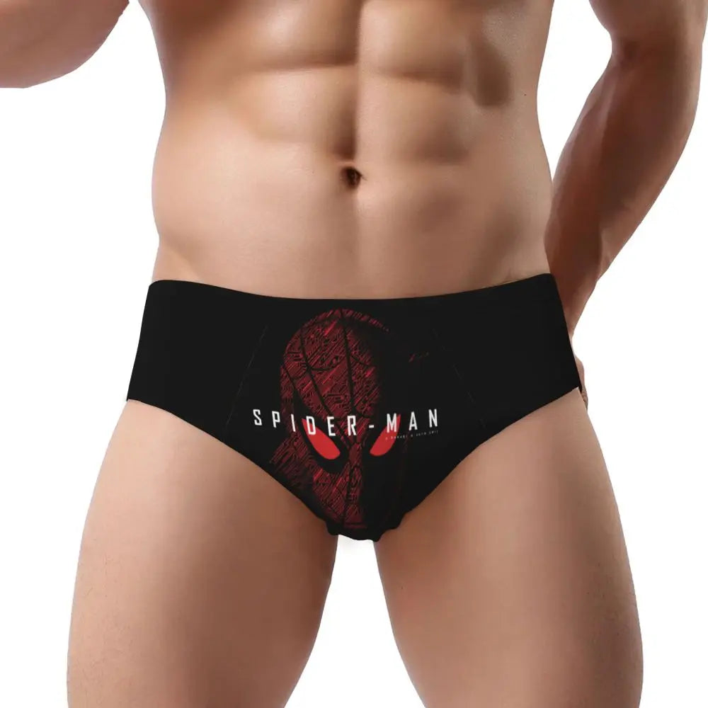 Custom Superhero Briefs Underwear Men's Comfortable Stretch Spider Man Head Panties