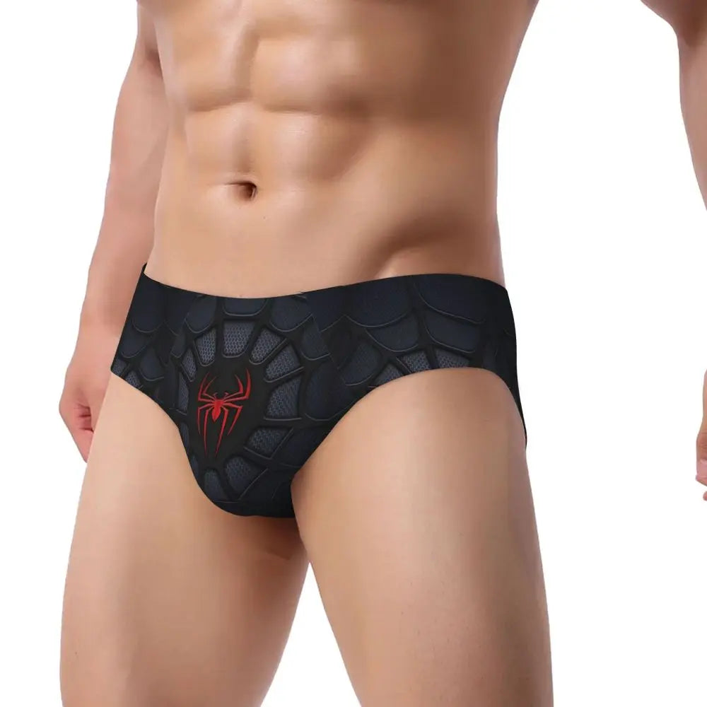 Custom Superhero Briefs Underwear Men's Comfortable Stretch Spider Man Head Panties