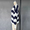 Fantoye Knit Striped Two Piece Sets Cardigan Women Sweater With Scarf Long Sleeve Button Sweater Winter Loose Casual Streetwear