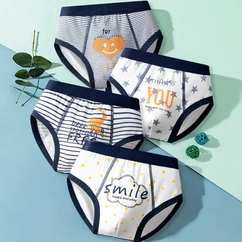 8Pcs Boys Underpant Comfortable Breathable Briefs Fashion Style Boxershorts Softness Panties Cotton Children Panty Kid Underwear