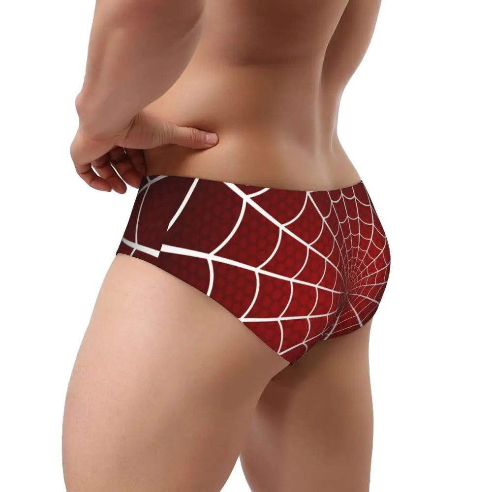 Custom Superhero Briefs Underwear Men's Comfortable Stretch Spider Man Head Panties