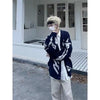 American Vintage Flocking Cardigan Knit Sweater Men's Clothing Loose Oversized Winter Cardigans Coats Y2k Hip-Hop Streetwear