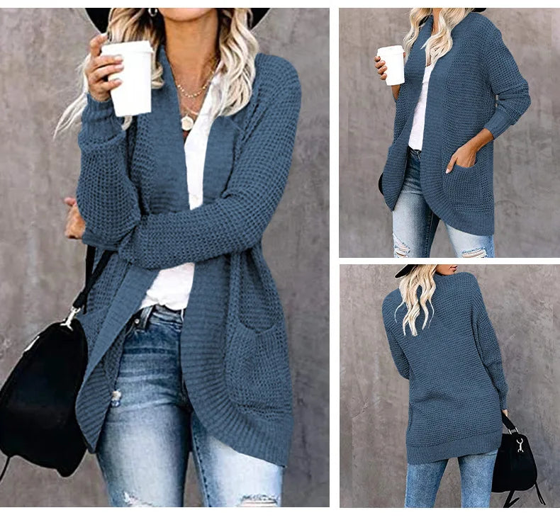Autumn Long Coat Women Jumper Pull Femme Loose Knitted Ladies Outerwear Ropa Mujer Fashion Cardigan Jacket Sweater Woman Clothes