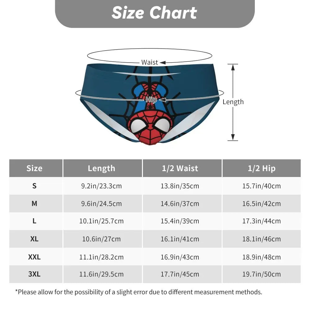 Custom Superhero Briefs Underwear Men's Comfortable Stretch Spider Man Head Panties
