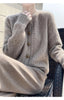 Autumn Winter New Thick Sweater For Women 100% Merino Wool Cardigan O-Neck Long Sleeve Twist Flower Warm Cashmere Knitwear Tops