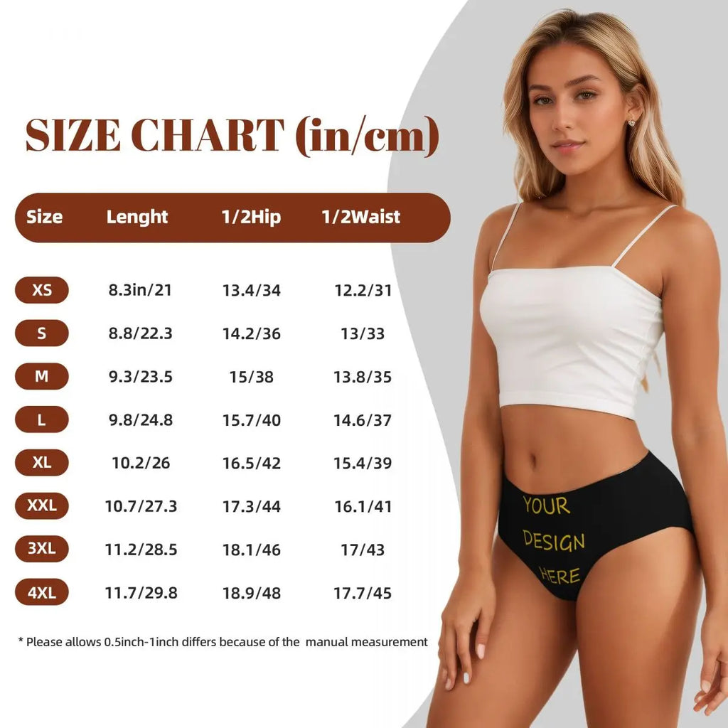Custom Womens Custom Your Photo Logo Text Print Panties Underwear Female Stretch Your Design Here DIY Briefs Underpants