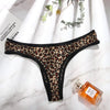 Sexy Bownot Low waist Leopard Briefs Lace Thongs Leopard Panties Underwear