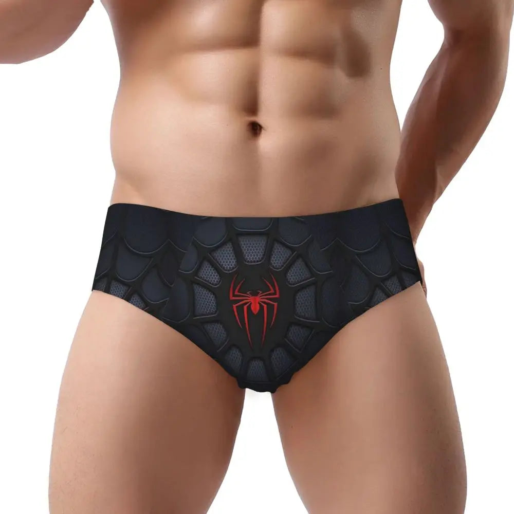 Custom Superhero Briefs Underwear Men's Comfortable Stretch Spider Man Head Panties