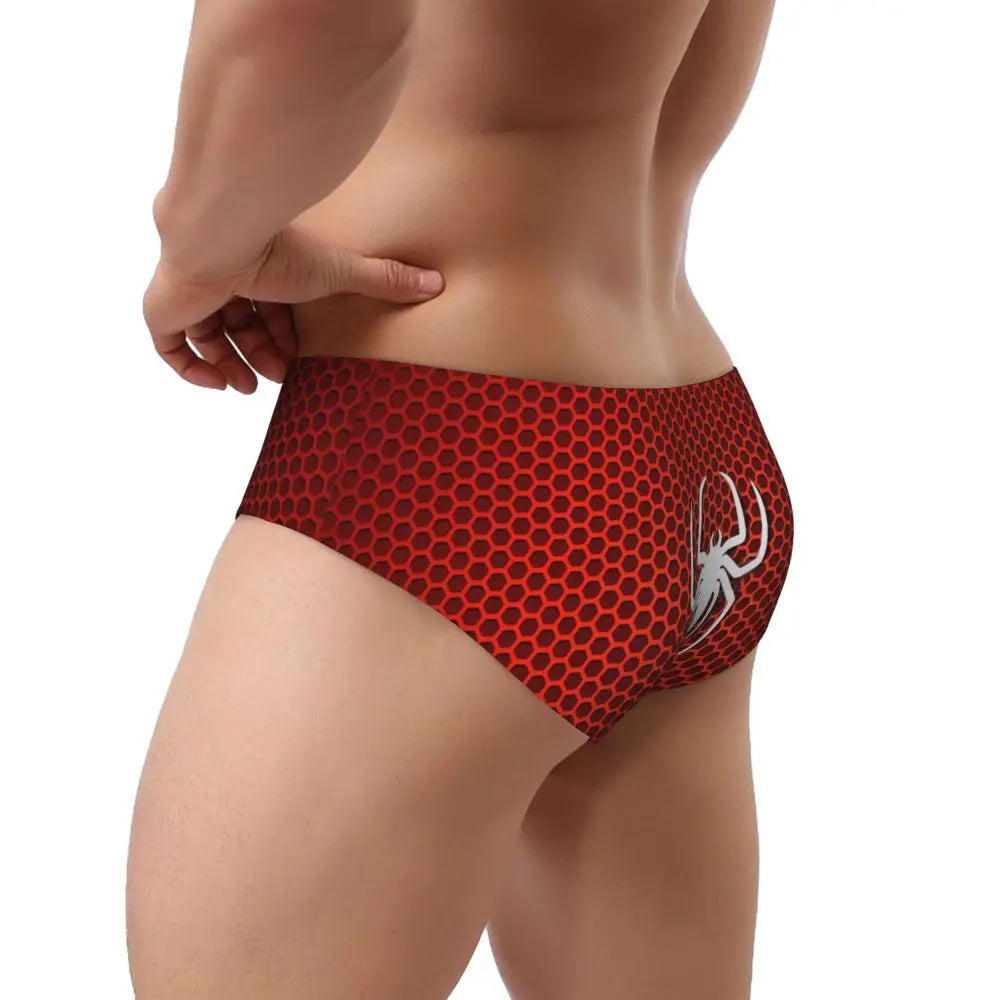 Custom Superhero Briefs Underwear Men's Comfortable Stretch Spider Man Head Panties