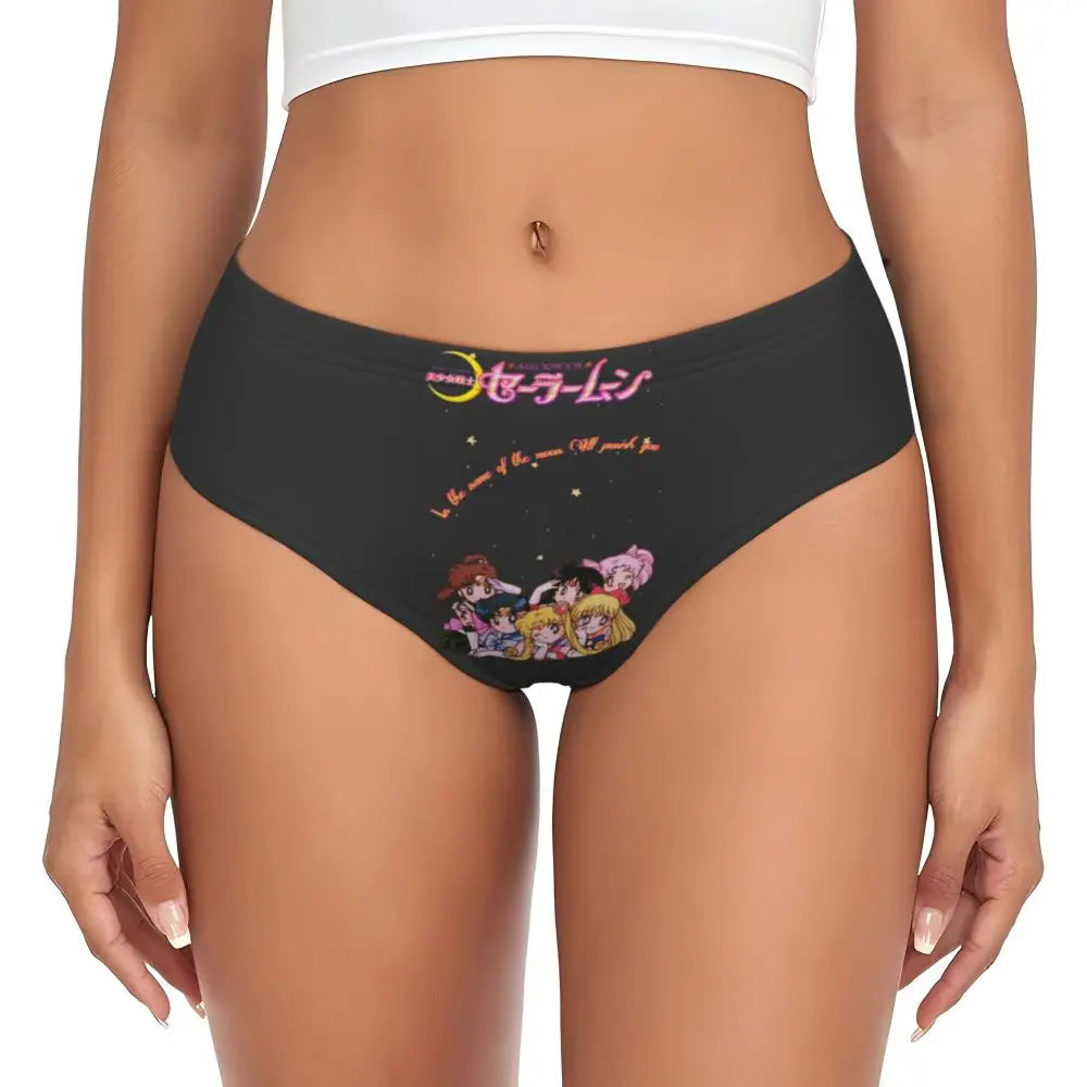Custom Sailors Moon Girl Brief Panties Women Breathable Stretch Underwear
