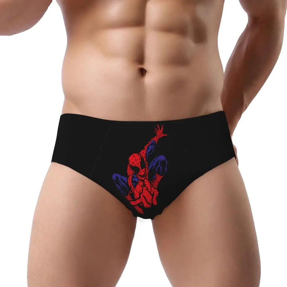 Custom Superhero Briefs Underwear Men's Comfortable Stretch Spider Man Head Panties