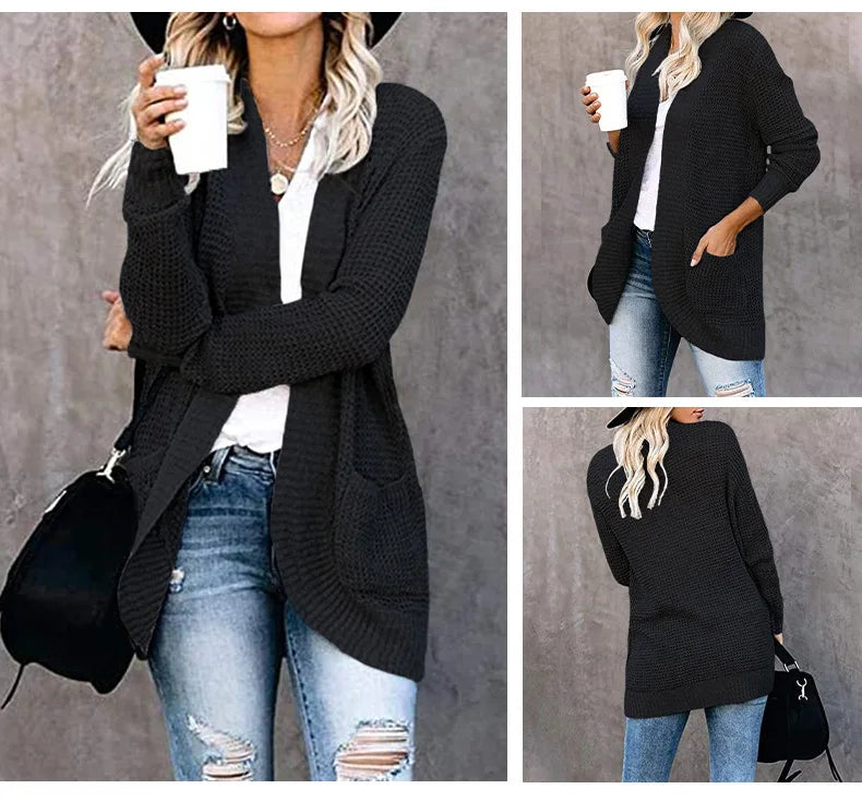 Autumn Long Coat Women Jumper Pull Femme Loose Knitted Ladies Outerwear Ropa Mujer Fashion Cardigan Jacket Sweater Woman Clothes