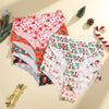3Pcs/SET Women Seamless Ultra-thin Underwear Santa Claus Printed Panties Sexy Christmas Theme Briefs Comfortable Lingerie XS-XL