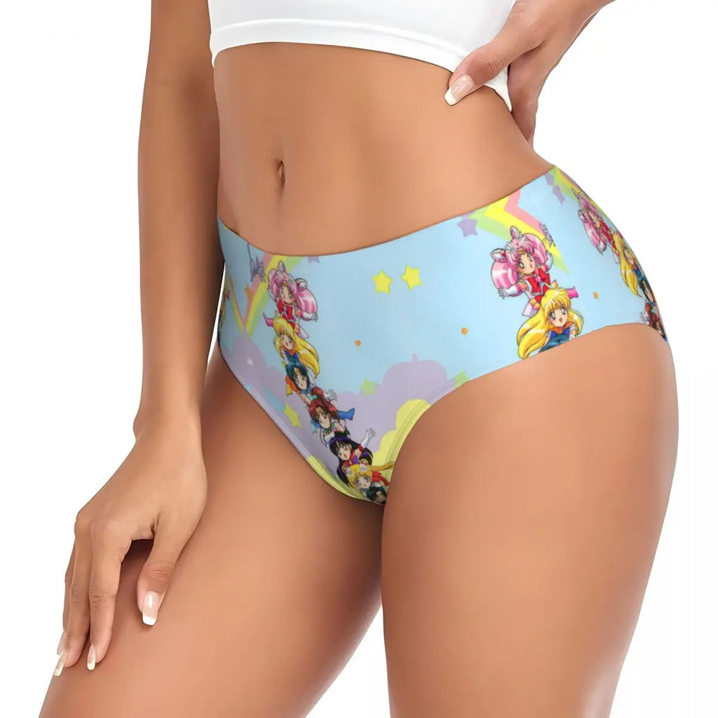 Custom Sailors Moon Girl Brief Panties Women Breathable Stretch Underwear