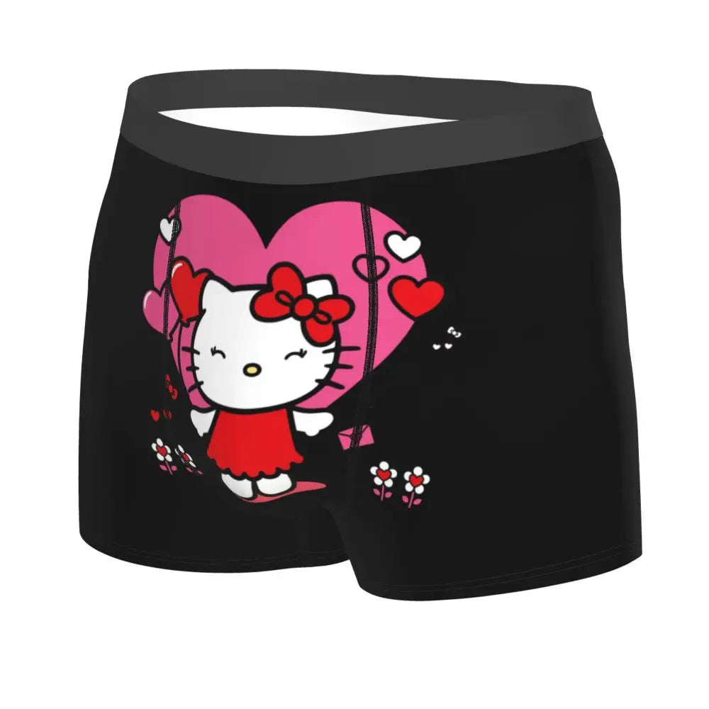 Custom Male Cool Hello Kitty Men Underwear Boxer Briefs Soft Shorts Panties Underpants