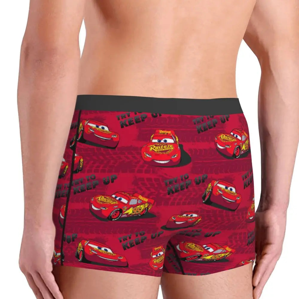 Custom Lighting McQueen Boxers Shorts Men's Cartoon Briefs Underwear Novelty Underpants