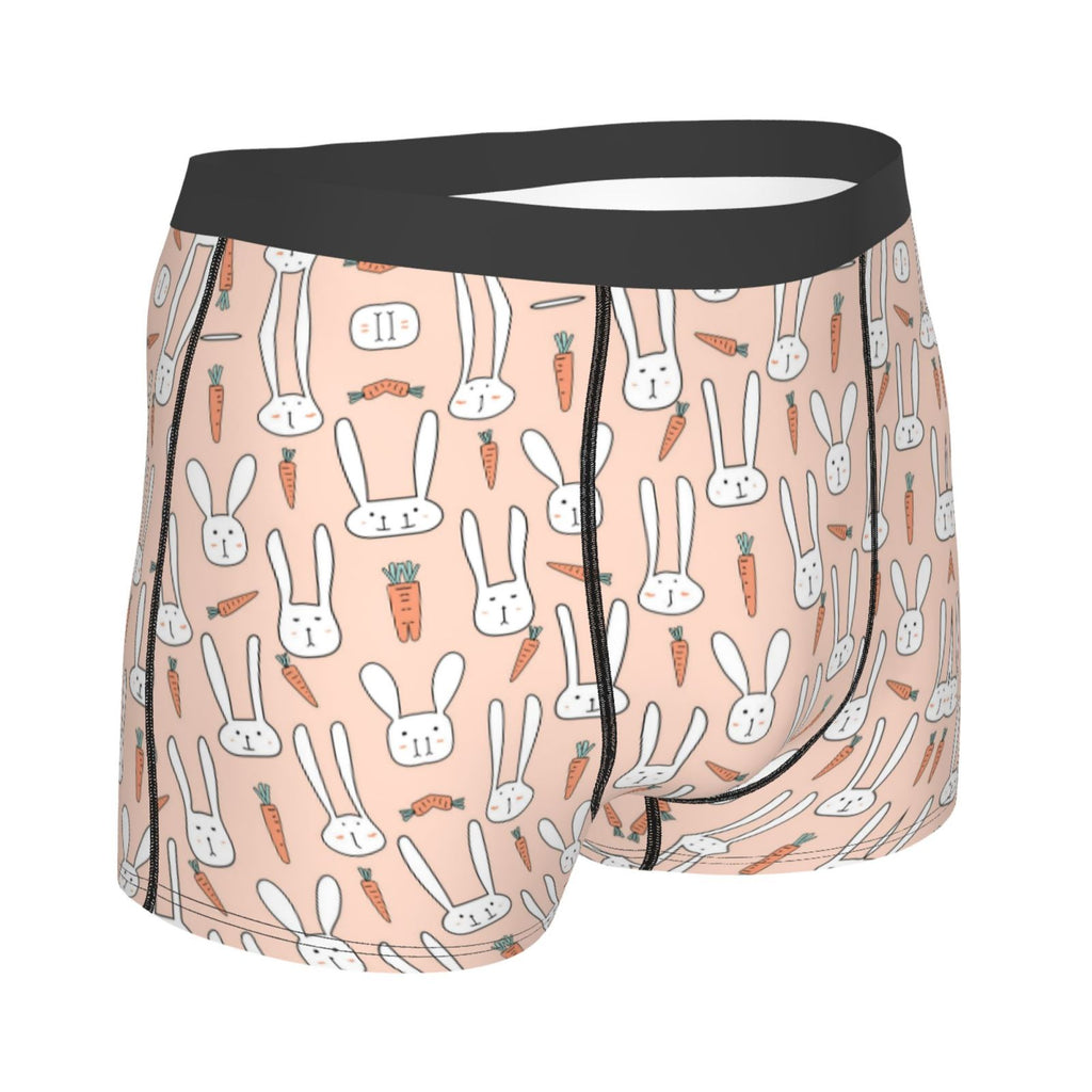Carrot and Bunny Easter Men Underwear Boxer Hombre Men Anime Cartoon Polyester Print Boy Panties Shorts Men Boxer